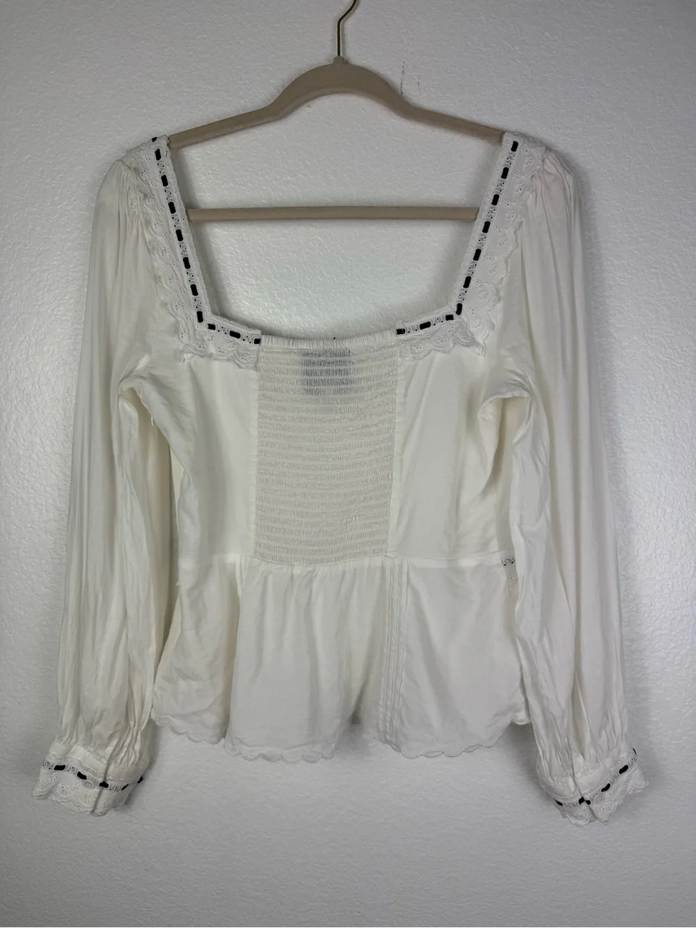 Reformation Haisley Top In White longsleeve size 10